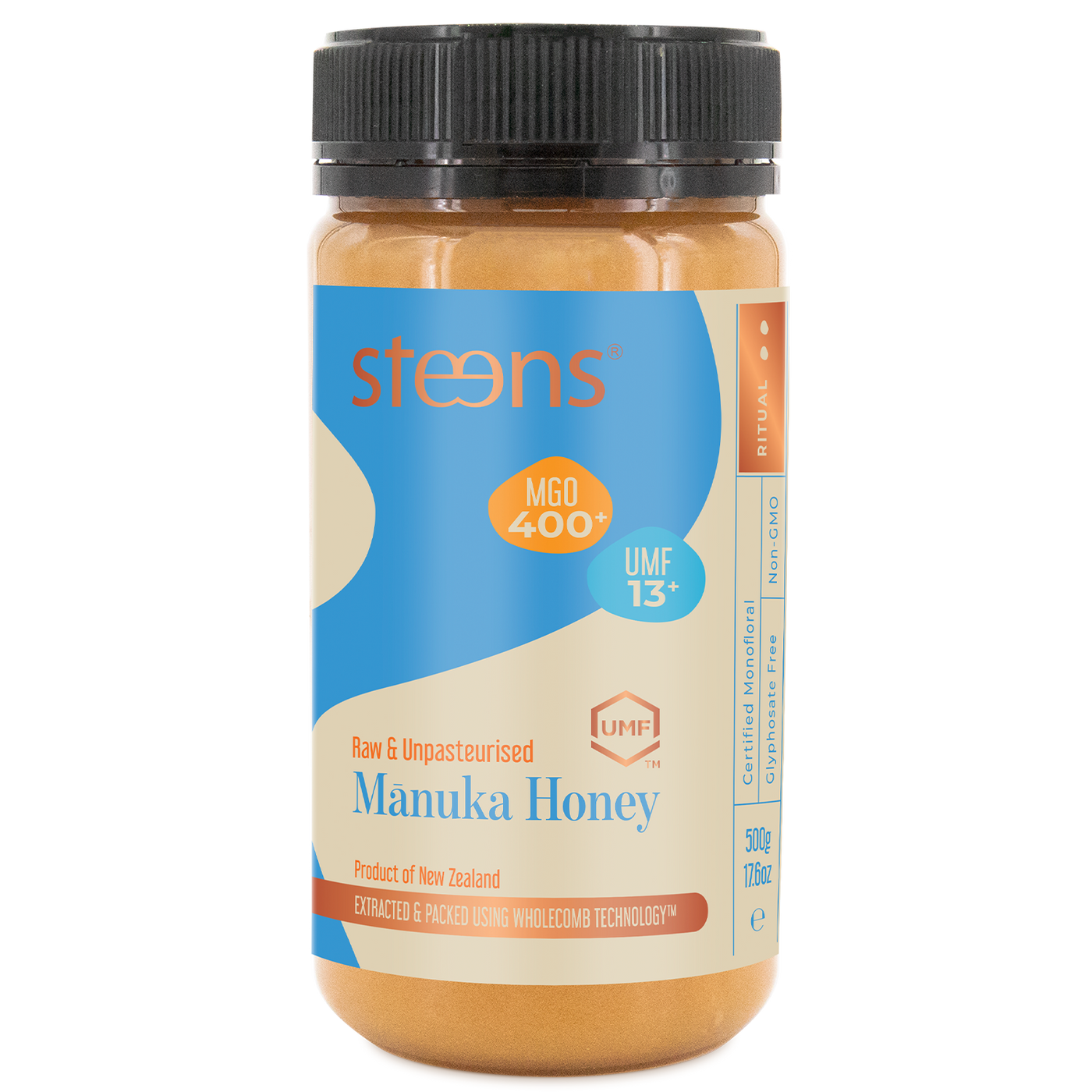 Mānuka Honey UMF 13+ MGO 400 500g UMF 13+ (MGO 400) Raw Mānuka Honey 500g – Steens Honey | NZ