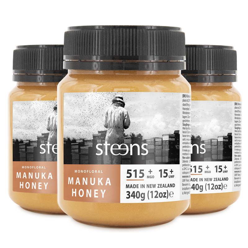 MULTIPACK UMF 15+ (MGO 515) Raw Mānuka Honey 340g - 3 Pack