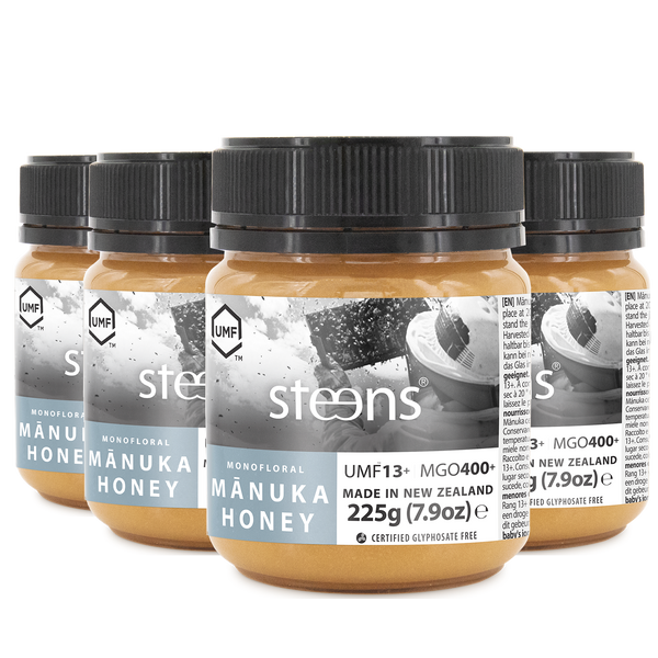 MULTIPACK UMF 13+ (MGO 400) Raw Mānuka Honey 225g - 4 pack